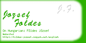 jozsef foldes business card