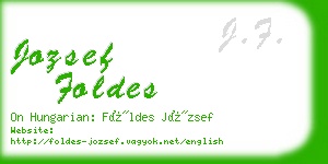 jozsef foldes business card